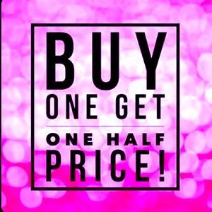 Buy 1, 2nd item 50% off